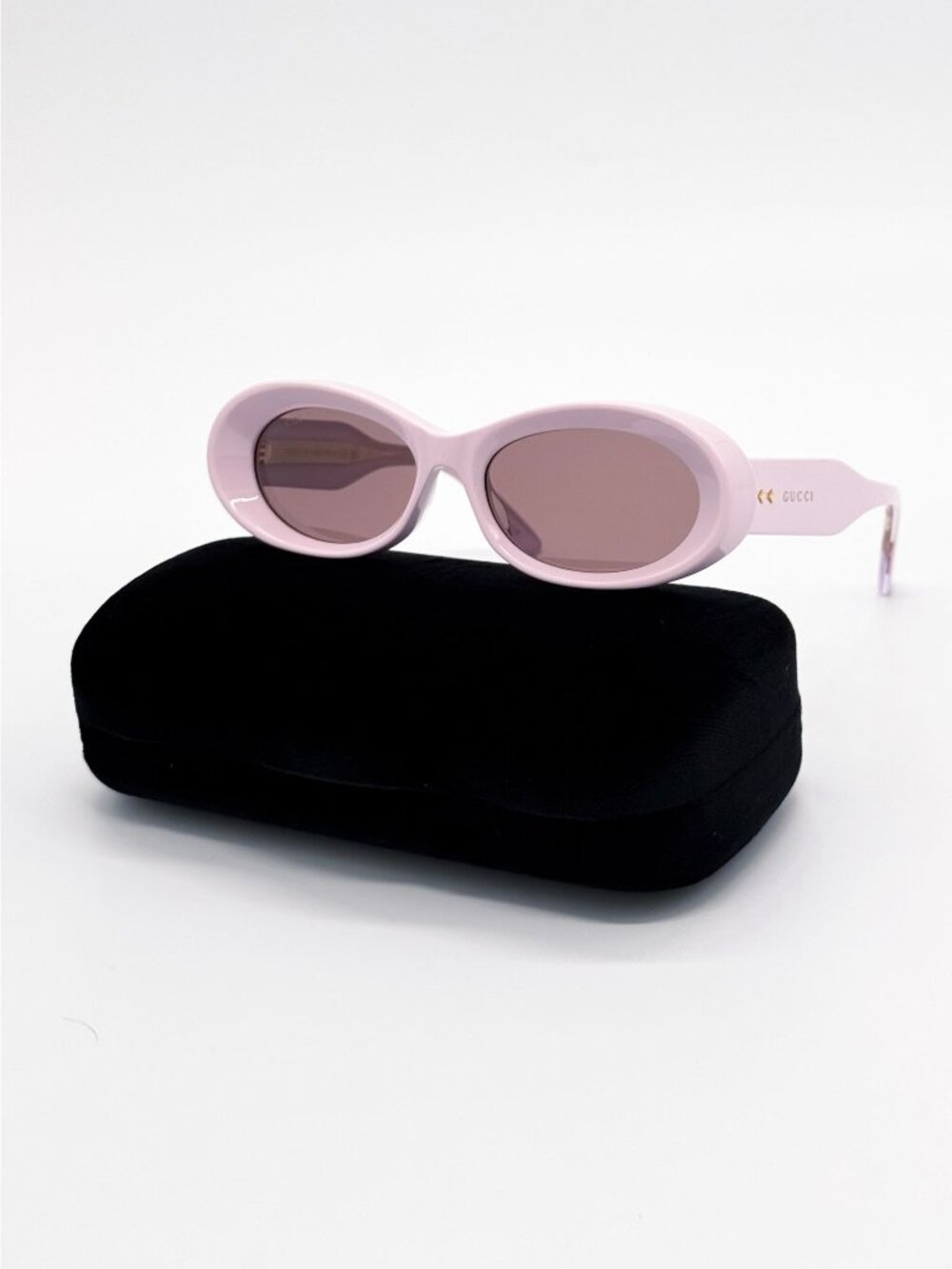 NEW GUCCI SUNGLASSES GG1527S 003 PINK OVAL WOMEN EYEWEAR